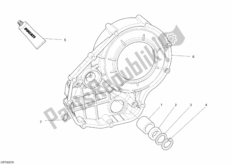 All parts for the Clutch Cover of the Ducati Monster S4R USA 1000 2007